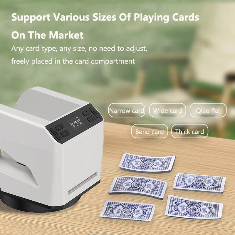 Automatic Card Dealer Rechargeable Dealing Machine Playing Cards Dispenser Tool Electric Poker Device for Party Games Camping