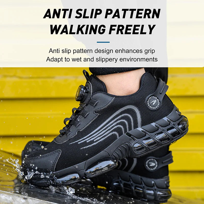New Safety Boots Men Work Sneakers Indestructible Shoes Steel Toe Protective Boots Anti-smash Anti-puncture Work Tactical Boots