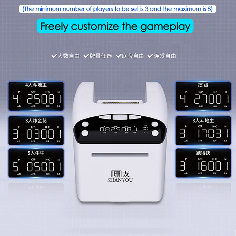 Playing Cards Electric Dealer Dispenser Automatic Poker Cards Dealing Machine 4000mAh Rechargeable Poker Device for Party Games