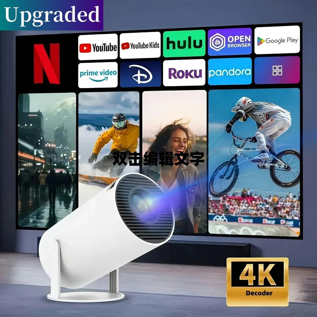 Transpeed Android 11 Wifi6 Portable Projector 260ANSI 1280*720P 4K180° Flexible BT5.0 Home Cinema Outdoor Use with AllwinnerH713