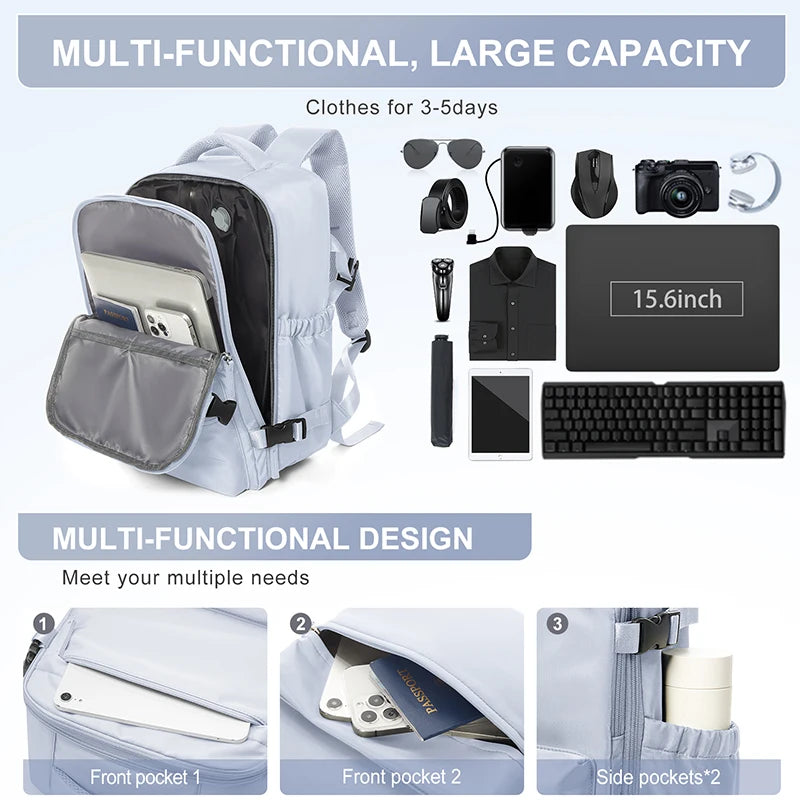 Vacuum Compression Backpack with Pump, Wizzair Easyjet Cabin Bag Travel Backpack for Women Men, Airplane Hand Luggage Laptop Bag