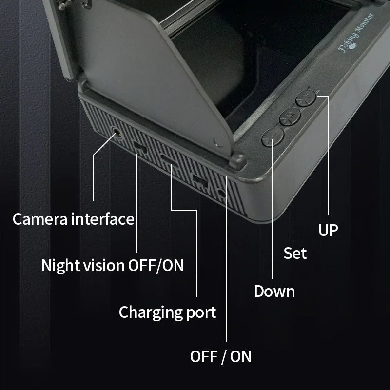 Underwater camera 1080p 4.3 inch lcd Endoscope camera Waterproof 6 Hours Endurance Night Vision 15/30m For ICE/Sea