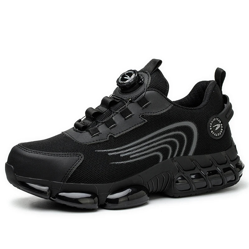 Rotary Buckle Work Safety Shoes For Men and Women Air Soft Sole Lightweight Protective Work Sneakers Men Breathable Boots