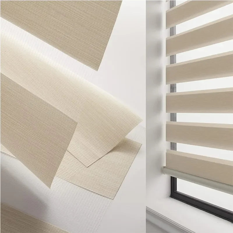 High Quality Waterproof Fireproof Motorized Cordless Remote Control Day And Night Zebra Blinds For Bathroom