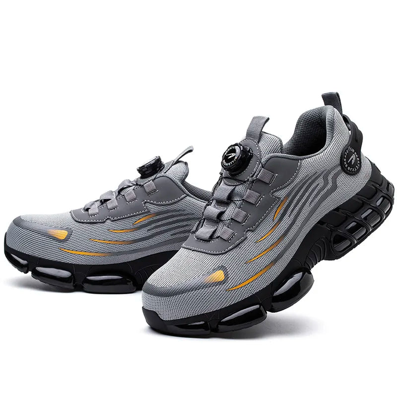 Rotary Buckle Work Safety Shoes For Men and Women Air Soft Sole Lightweight Protective Work Sneakers Men Breathable Boots