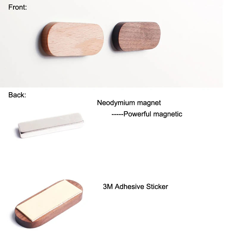 Wood Key Holder Wall Key Storage Organizer Weak Magnetic Key Rack Hanger Key Ring Hooks Clerk Housekeeper on The Wall