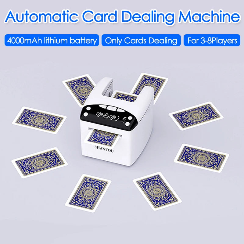 Playing Cards Electric Dealer Dispenser Automatic Poker Cards Dealing Machine 4000mAh Rechargeable Poker Device for Party Games