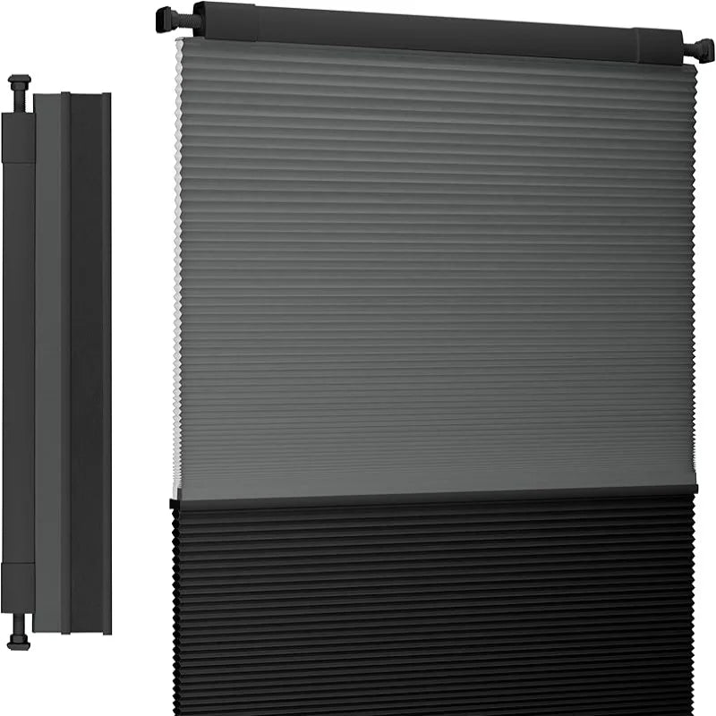 Factory Customized Double Layer Fabric Easy To Install No Tools No Drill Manual Cordless Honeycomb Cellular Blinds For Windows