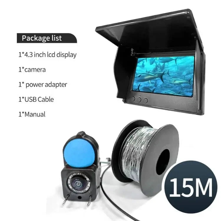 Underwater camera 1080p 4.3 inch lcd Endoscope camera Waterproof 6 Hours Endurance Night Vision 15/30m For ICE/Sea