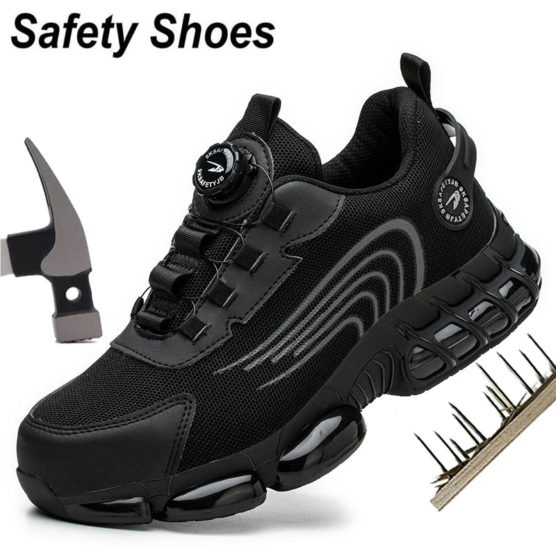 New Safety Boots Men Work Sneakers Indestructible Shoes Steel Toe Protective Boots Anti-smash Anti-puncture Work Tactical Boots