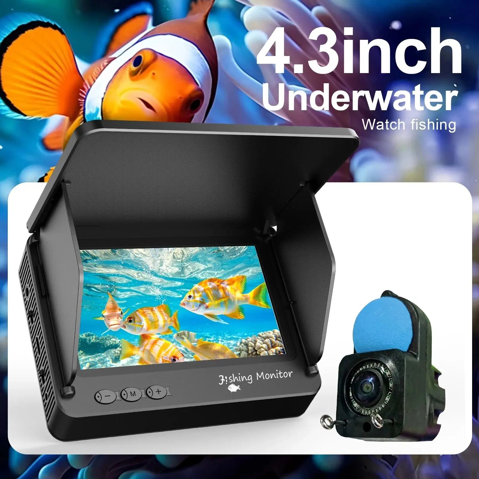 Underwater camera 1080p 4.3 inch lcd Endoscope camera Waterproof 6 Hours Endurance Night Vision 15/30m For ICE/Sea