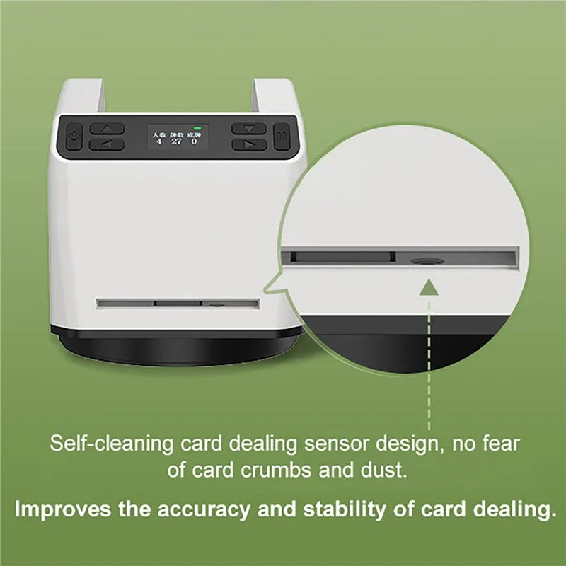 Automatic Card Dealer 2500mAh Rechargeable Poker Dealing Machine 360° Rotating Playing Cards Distributor Dispenser Poker Device
