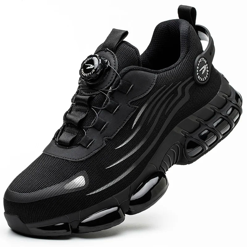 Rotary Buckle Work Safety Shoes For Men and Women Air Soft Sole Lightweight Protective Work Sneakers Men Breathable Boots