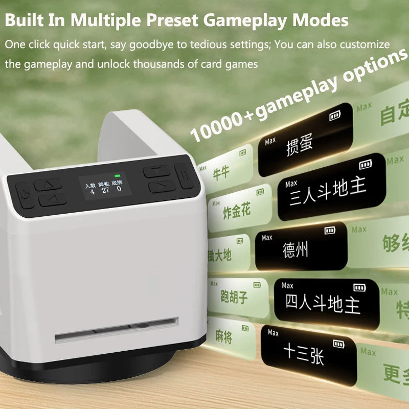 Automatic Card Dealer Rechargeable Dealing Machine Playing Cards Dispenser Tool Electric Poker Device for Party Games Camping