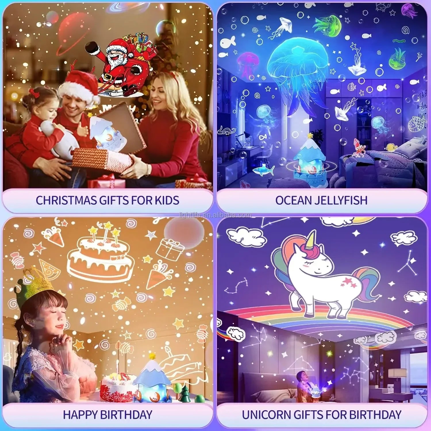 LED Carousel Galaxy Light Projector Remote Control Bluetooth Unicorn Musical Lamp 21 Films Star Projector Night Light for Kids