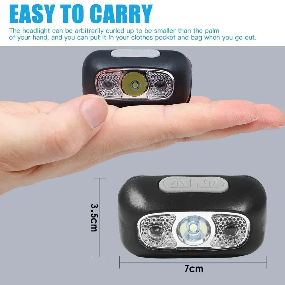 Strong Light Headlamp Mini Led Night Fishing Powerful Torch Head Lamp Outdoor Waterproof Camping Portable LED Sensor Headlamps